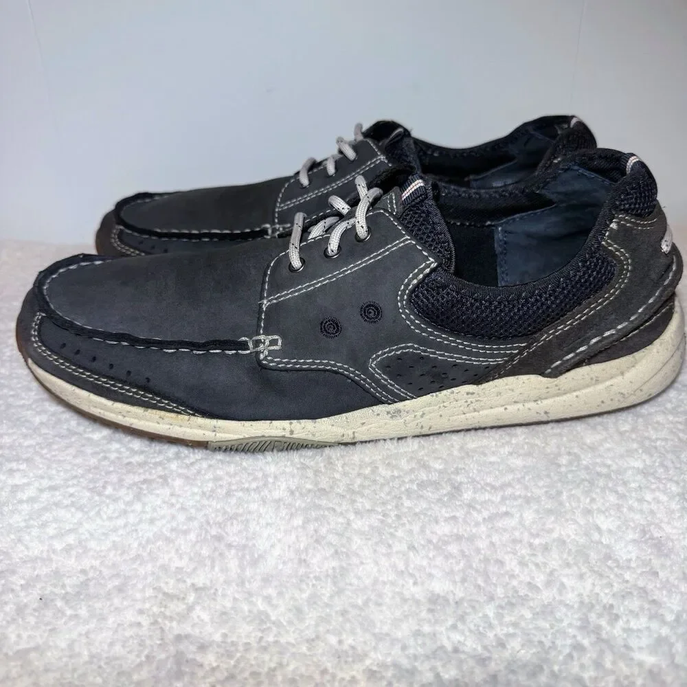Clarks Gray Leather Casual Shoes Men's 11.5W